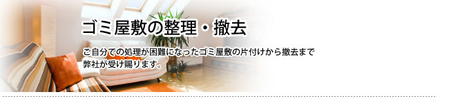 ゴミ屋敷の整理・撤去